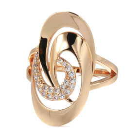 Anel Dourado Aurora Zircônia 585 Elegância Clássica